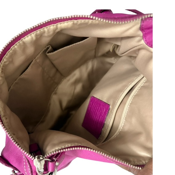 Coach Fuchsia Leather Shoulder Bag - Picture 9 of 12